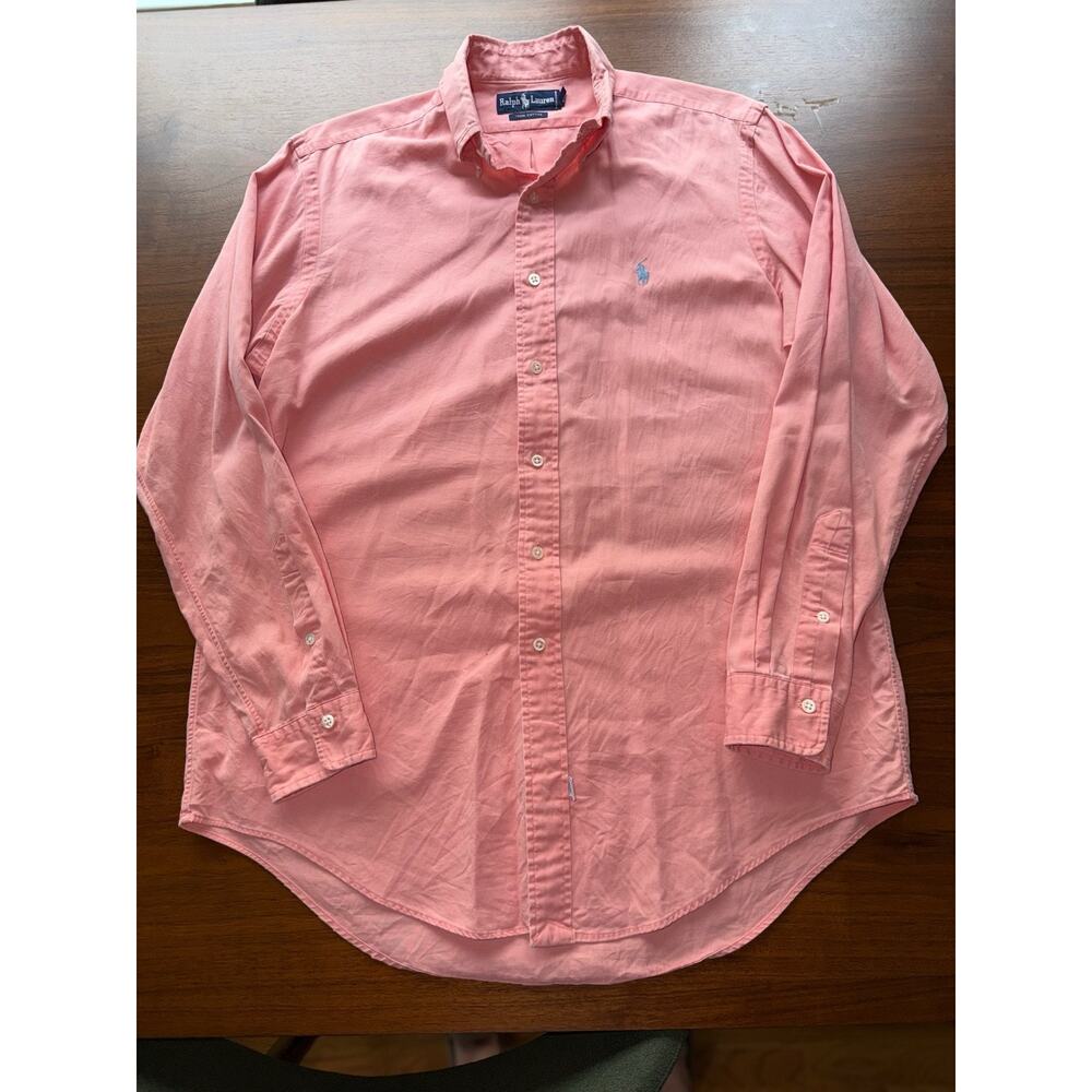 Polo Ralph Lauren Men's Salmon Long Sleeve Oxford Button-Down - Size M